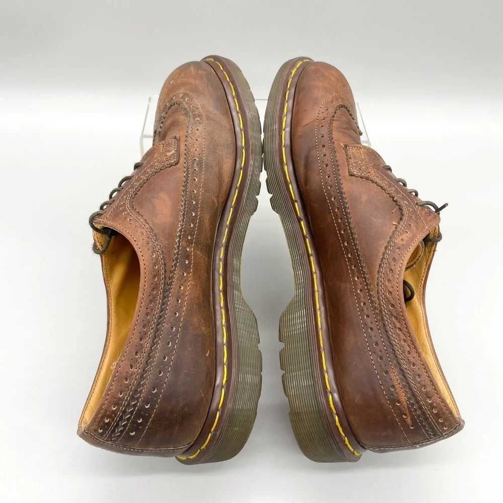 Vintage Dr Martens 3989 Oxford Mens 13 Brown Crazy Horse Leather Wingtip Brogue